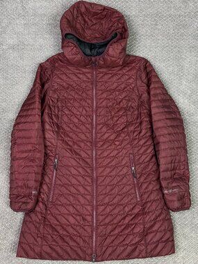 Eddie Bauer Women's EB650 Down Parka Jacket Medium Burgundy Cityscape Puffer